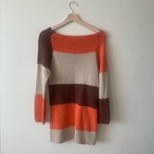 New Long sleeve boat neck hand knitted sweater size s/m